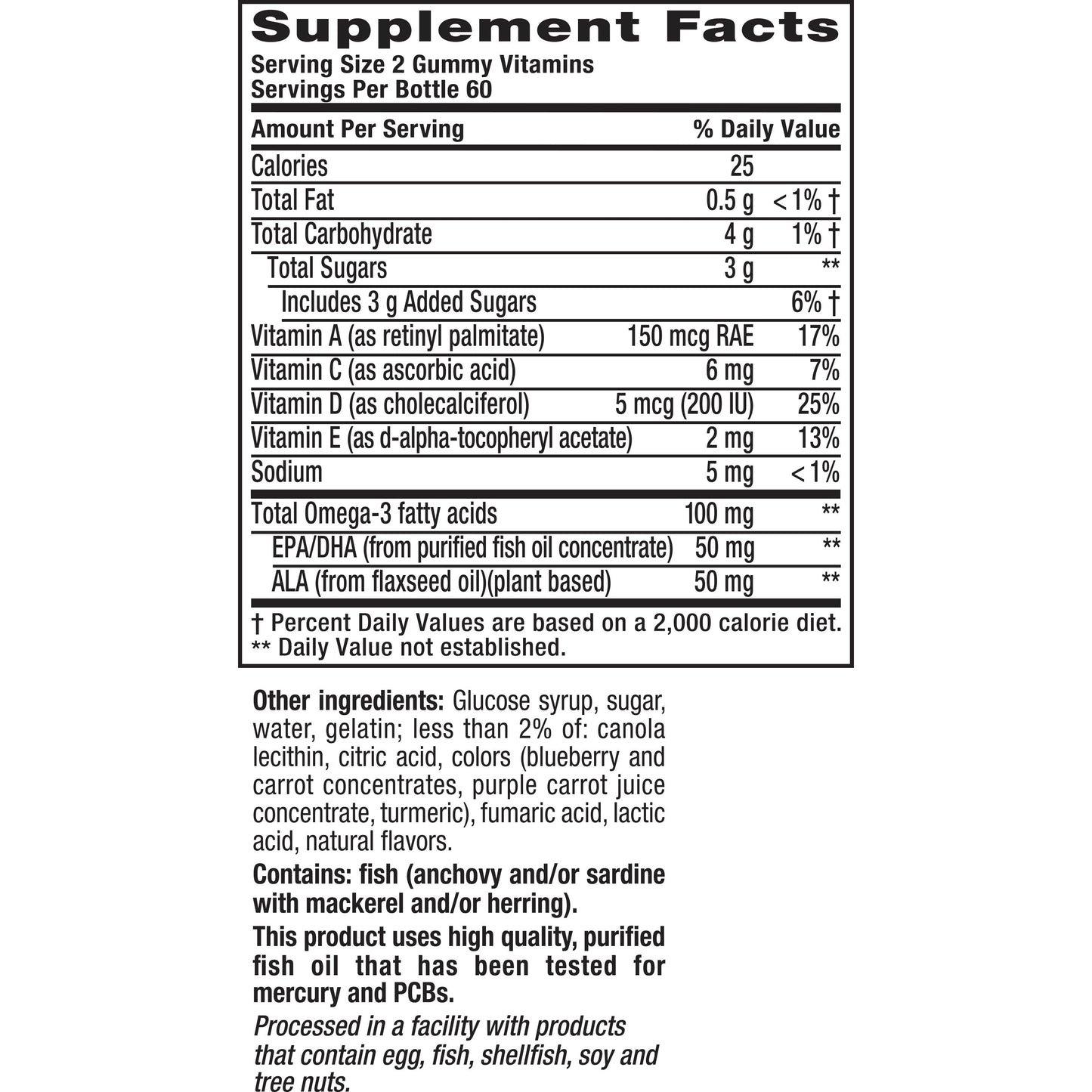 vitafusion Omega-3 Gummy Vitamins, Berry Lemonade Flavor Heart Health Vitamins(1), 120 Count