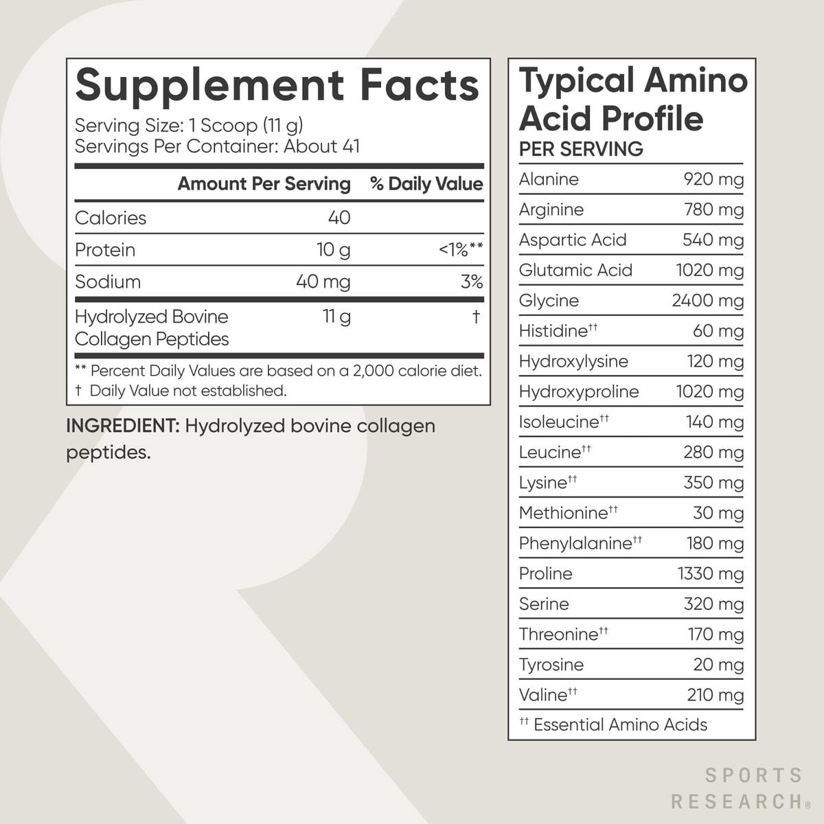Sports Research® Collagen Peptides for Women & Men Hydrolyzed Type 1 & 3 Collagen Powder Protein (41 Servings)