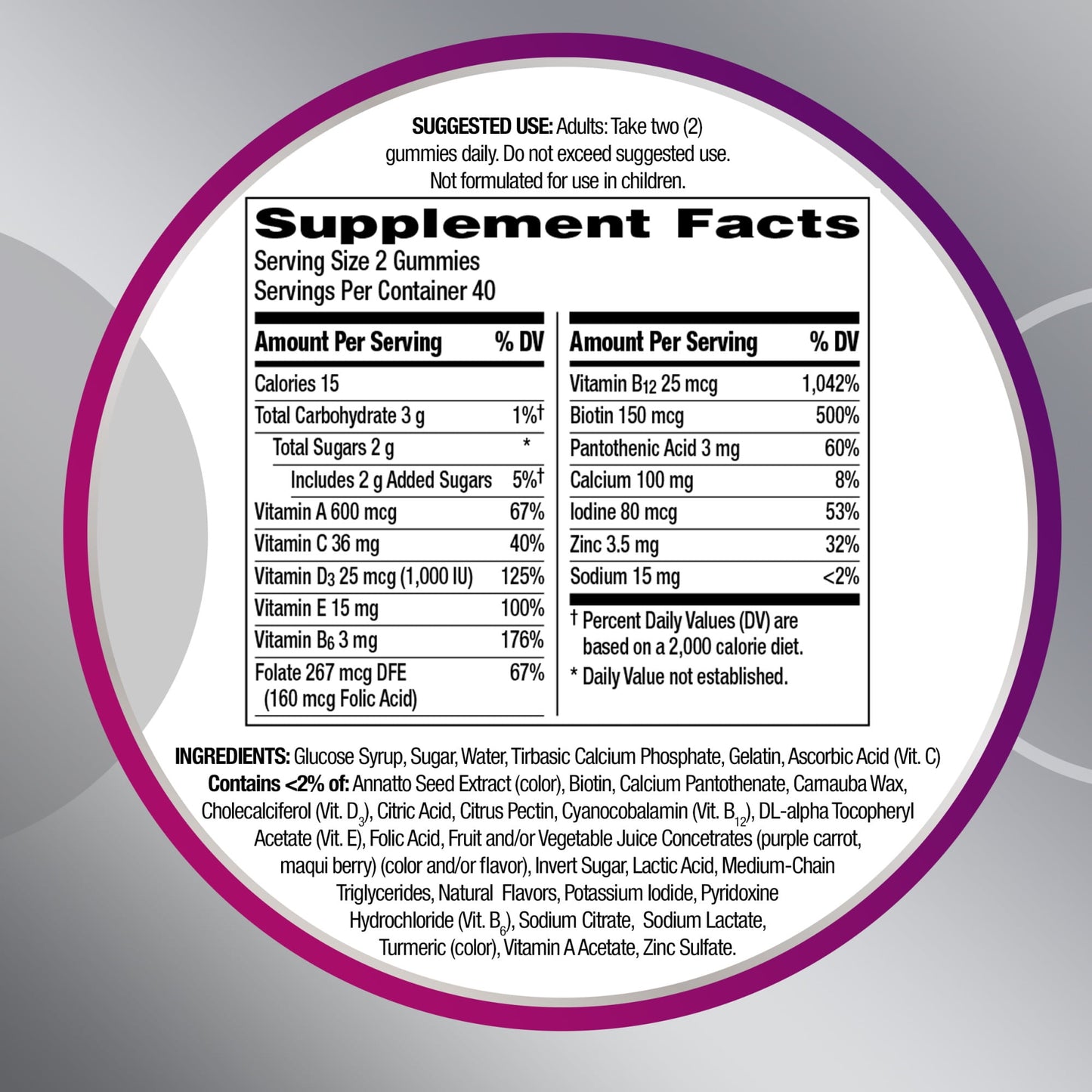 Centrum Multigummies Womens 50 Plus Gummy Multivitamin With Vitamin B, D & E, Assorted Fruit, 140 Ct