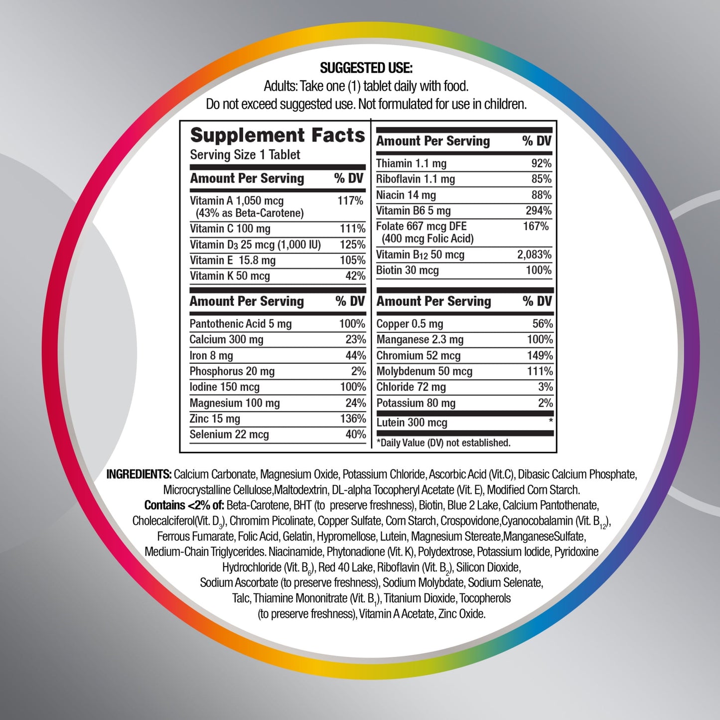 Centrum Silver Womens 50 Plus Multivitamin With Vitamin B, C, D3 & E, 100 Count