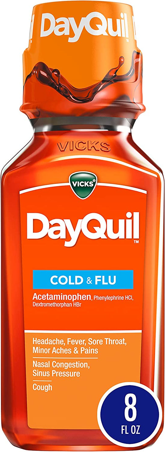 Vicks DayQuil and NyQuil SEVERE Maximum Strength Cough, Cold & Flu Relief Liquid, 3 Bottles BERRY