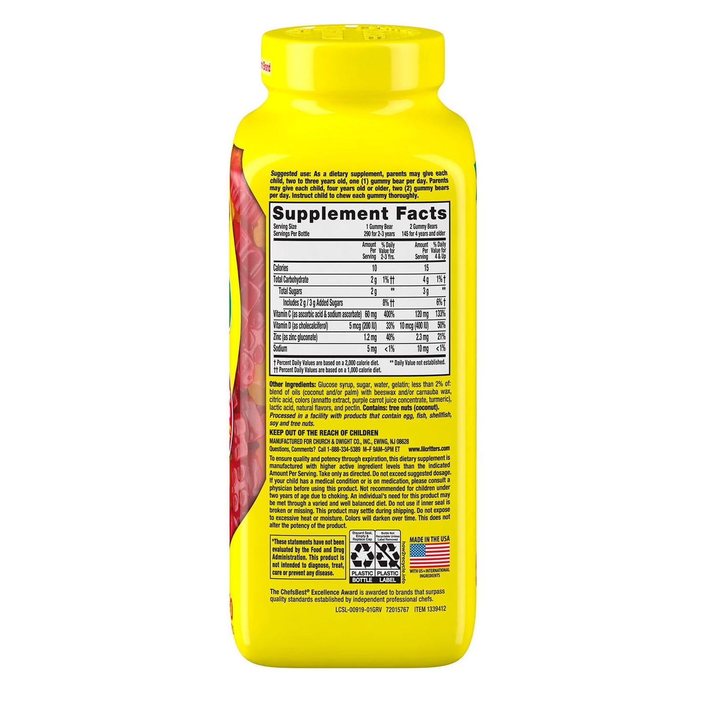 Lil Critters Immune C Plus Zinc 290 CT