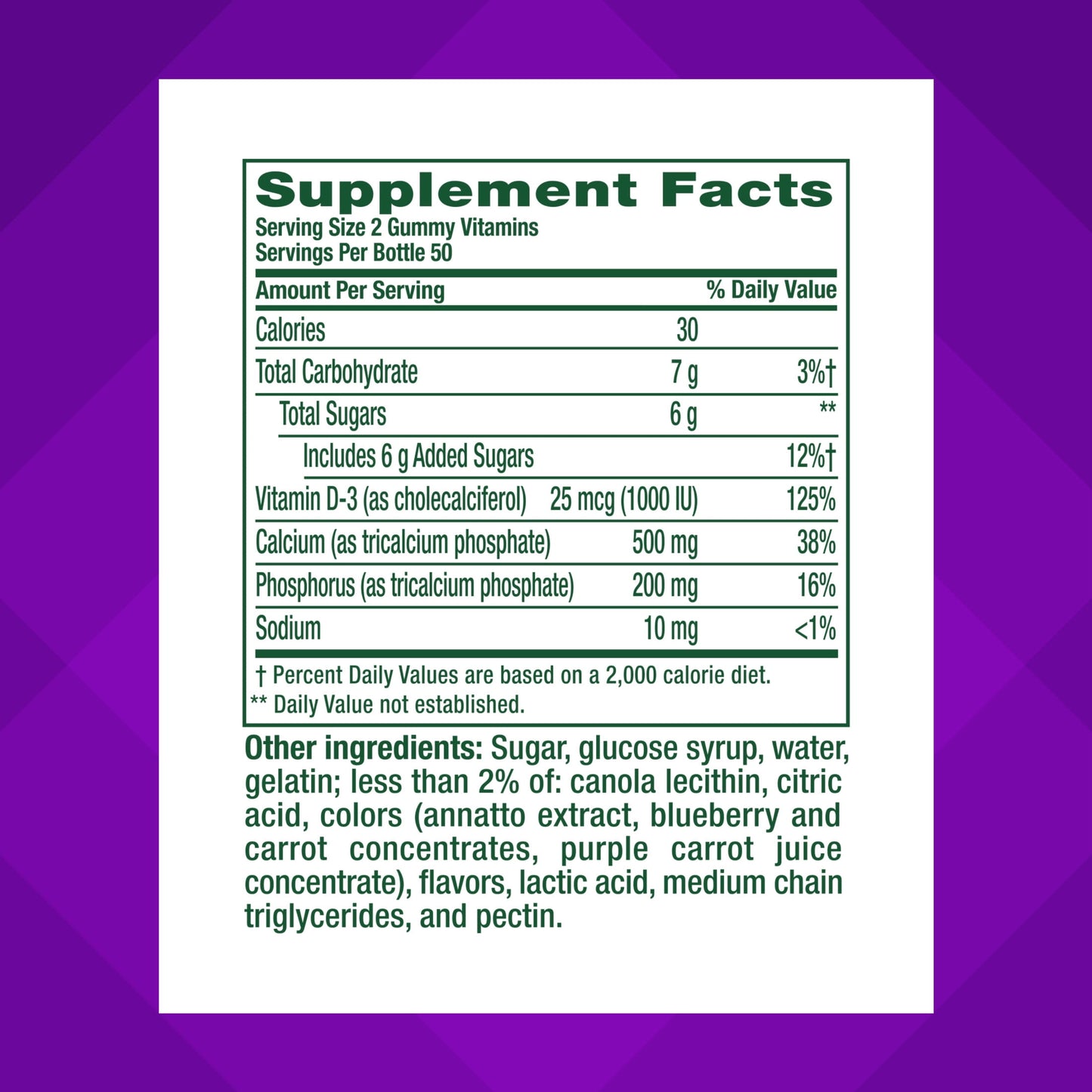 vitafusion Chewable Calcium Gummy Vitamins, Fruit and Cream Flavored, 100 Count