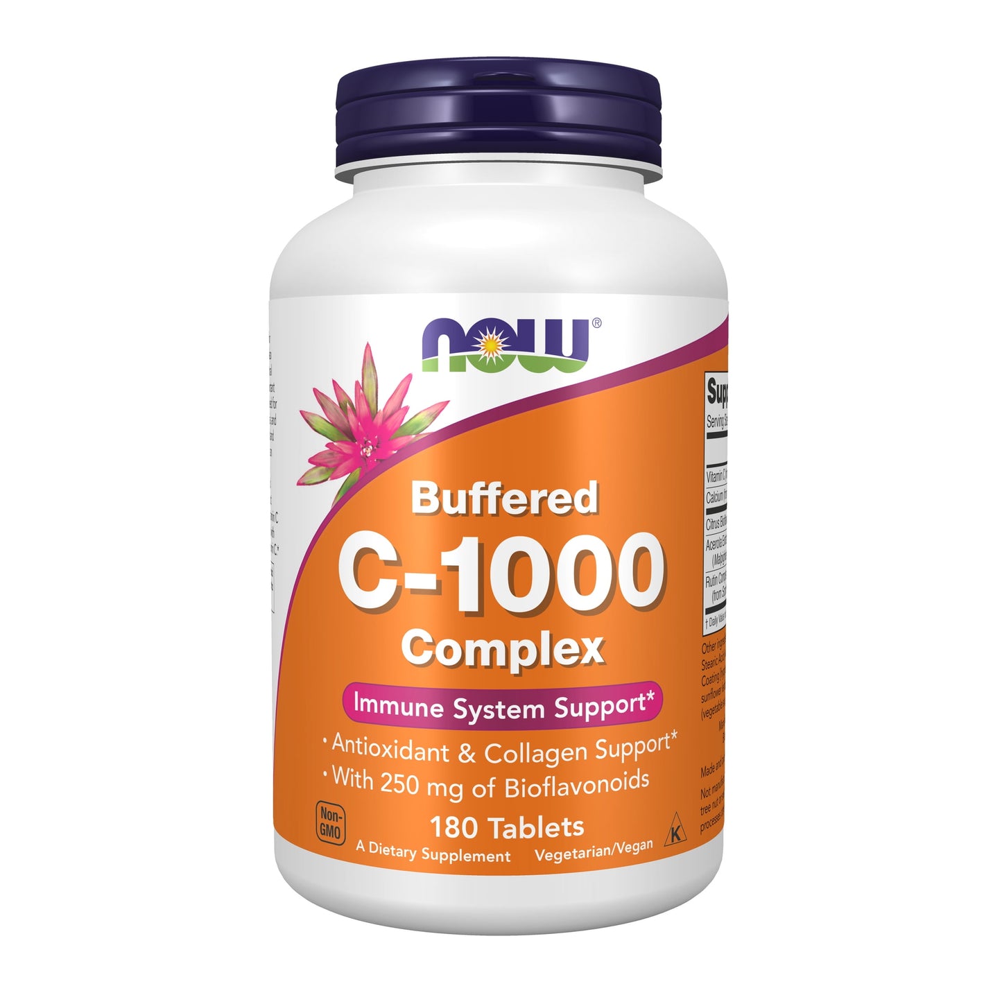 NOW Supplements, Vitamin C-1000 Complex with 250 mg of Bioflavonoids, Buffered, Antioxidant Protection*, 180 Tablets