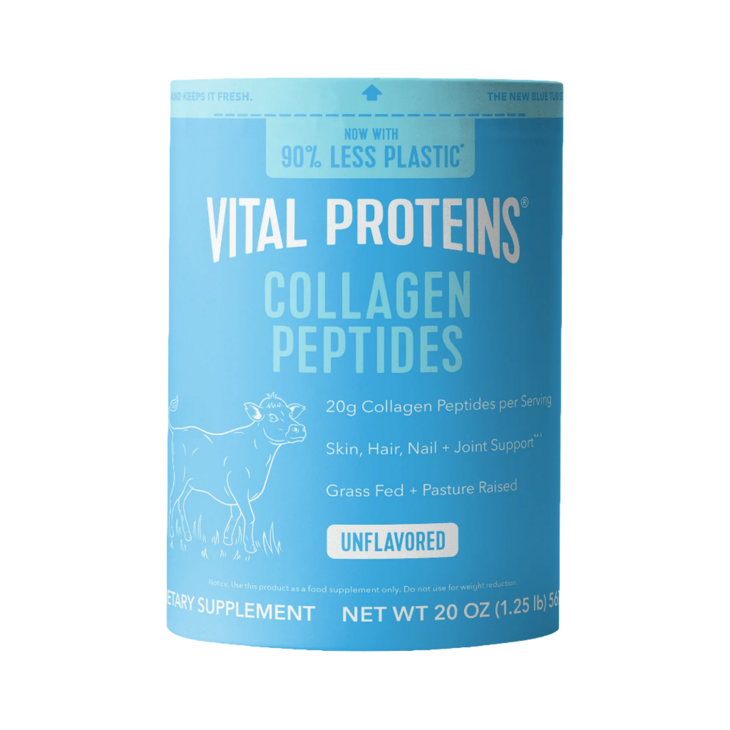 Vital Proteins Collagen Peptides Powder Supplement for Hair, Skin, and Nails, Unflavored, 20 oz