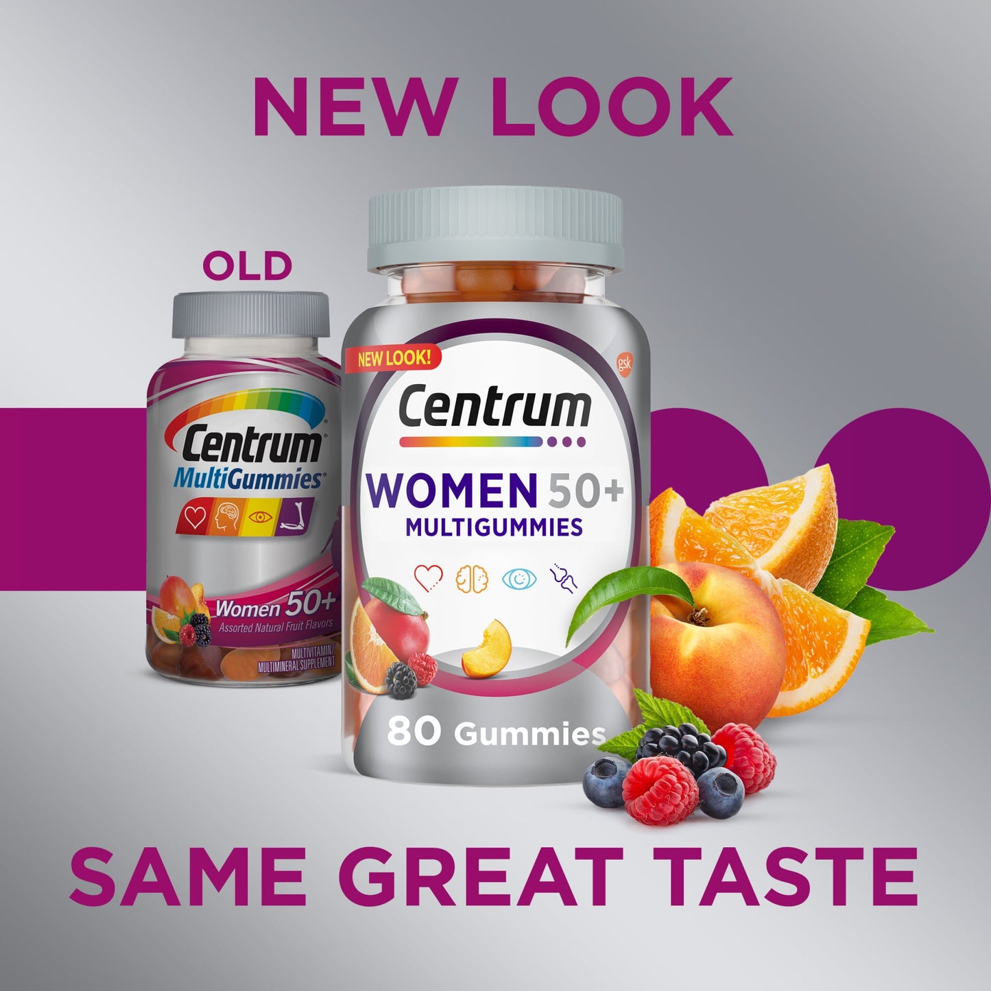 Centrum Multigummies Womens 50 Plus Gummy Multivitamin With Vitamin B, D & E, Assorted Fruit, 140 Ct
