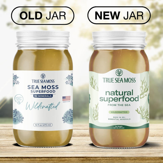 Trueseamoss Wildcrafted Irish Sea Moss Gel - Raw Sea Moss Supplement for Immune and Thyroid Support, Original, 16 oz