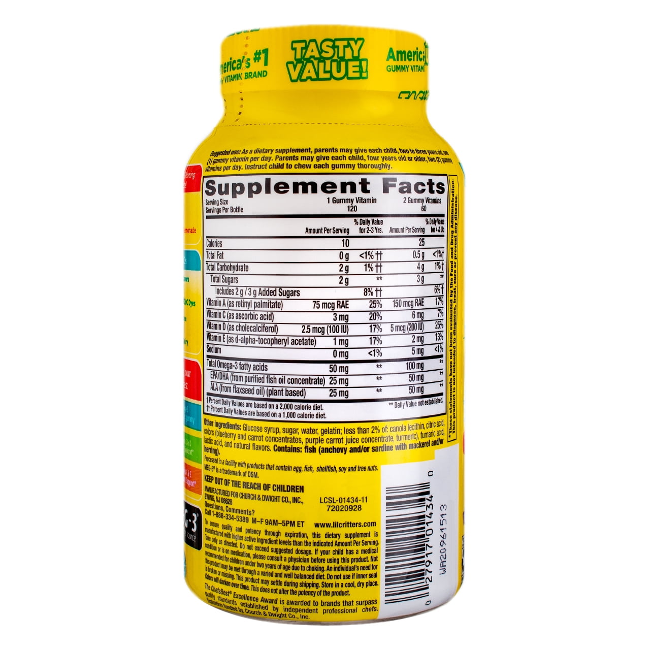 L'il Critters Omega-3 Gummies, 32 Mg, 120 Ct, 6 Pack