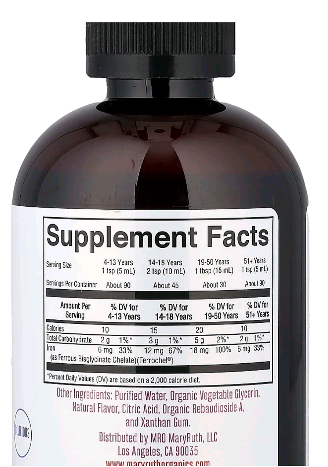 MaryRuths Iron Supplement for Women Men & Kids Liquid Iron Supplement for Women Men & Kids 450 ml