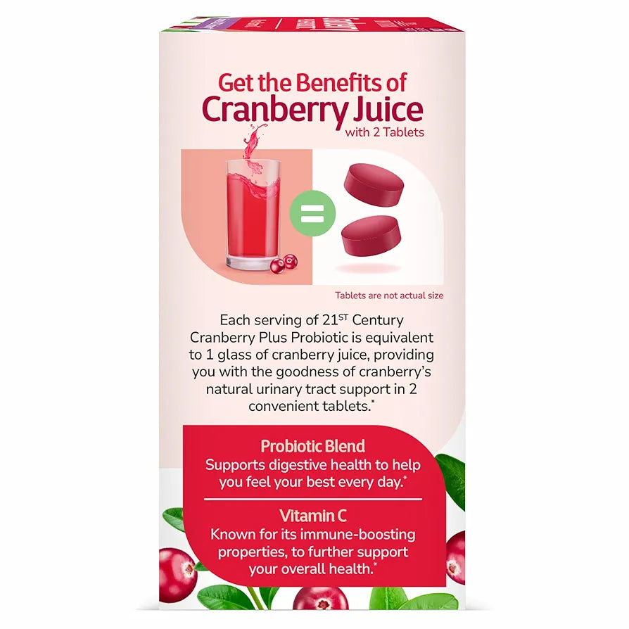 21st Century Cranberry Plus Probiotic 60 Tablets