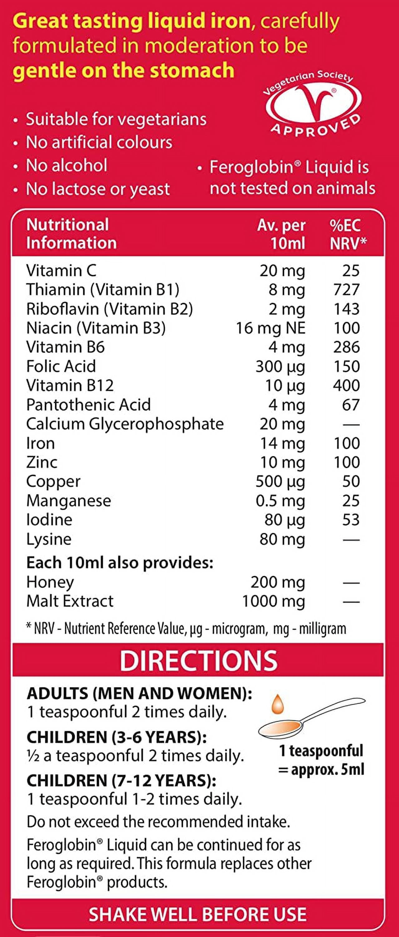 Feroglobin Vitabiotics -B12 Iron Supplement Liquid 200mL