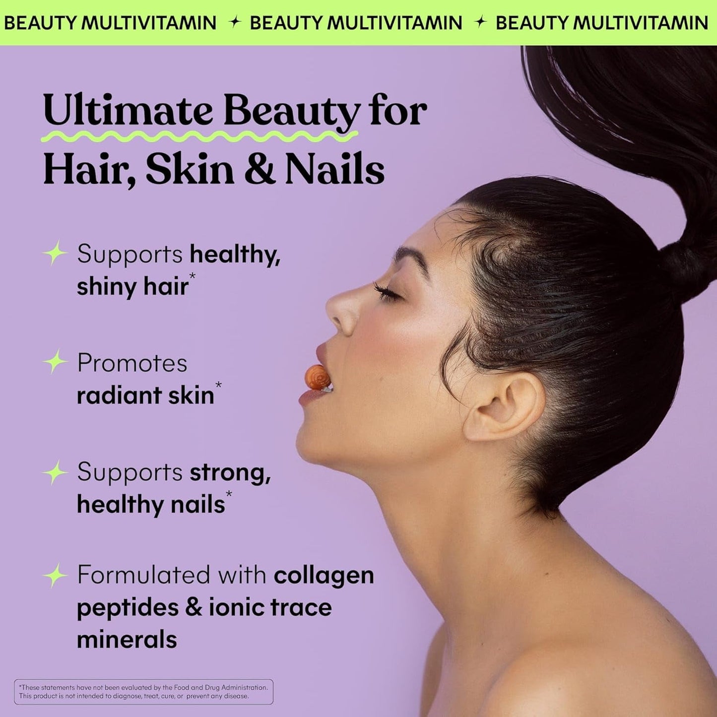 Lemme Glow Collagen Gummies for Thick Hair, Strong Nails & Healthy Skin with Multi-Collagen Peptides, Biotin, Trace Minerals, Zinc, Vitamins A, C & E, Dairy & Gluten Free, Peach Flavor, 60 Count