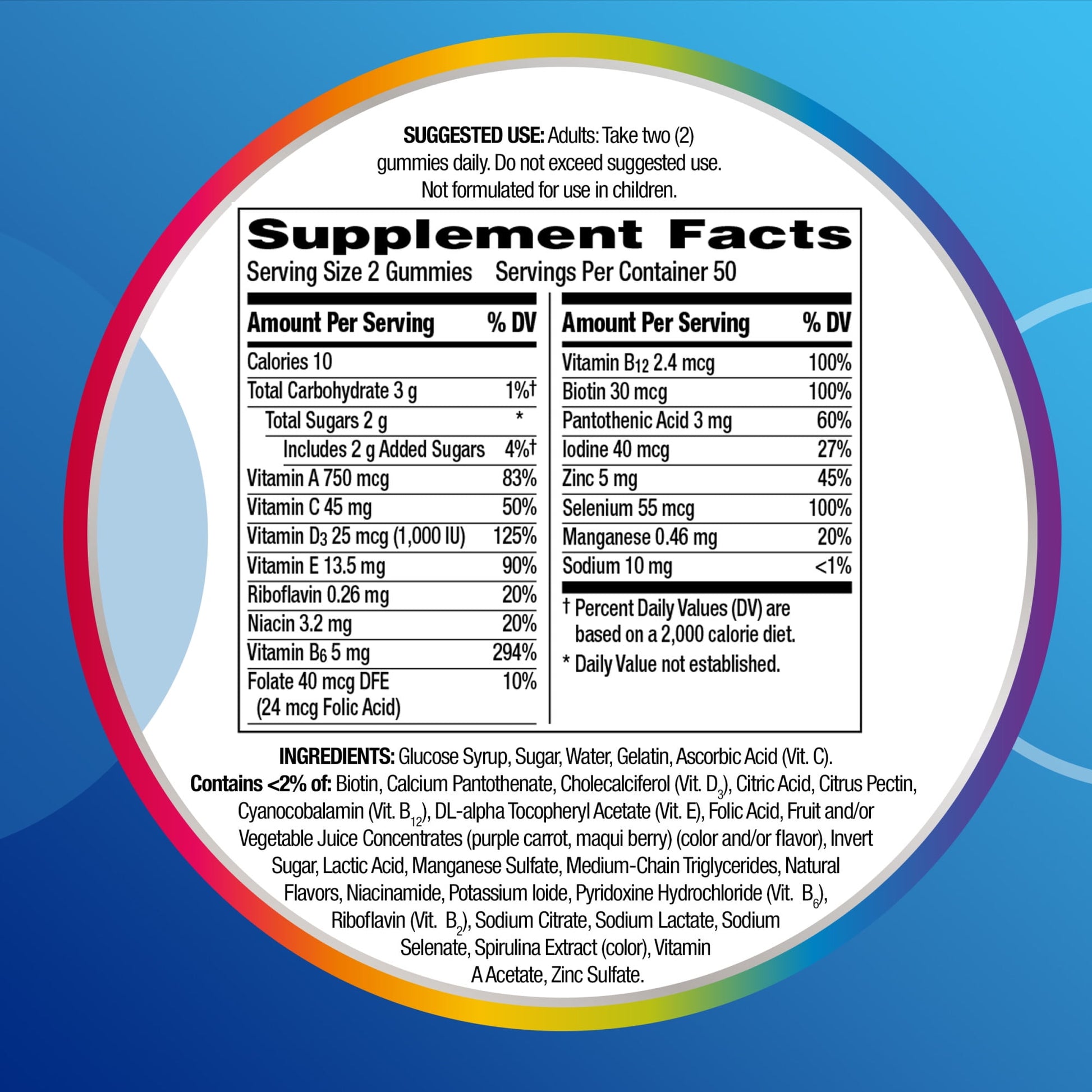Centrum Multigummies Men's Gummy Vitamins, Multivitamin With Vitamin B, C, D & E, Assorted Fruit, 170 Count