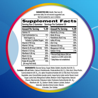 Centrum Multigummies Men's Gummy Vitamins, Multivitamin With Vitamin B, C, D & E, Assorted Fruit, 170 Count