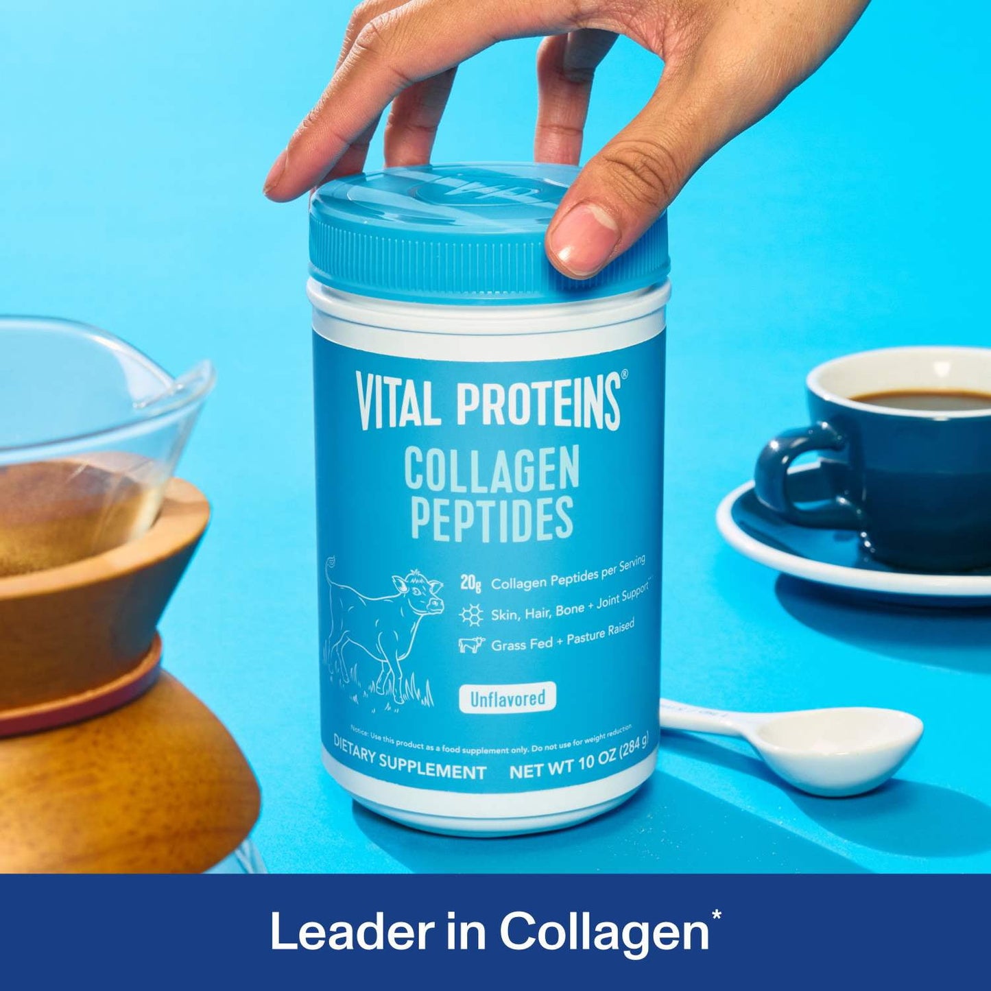 Vital Proteins Collagen Peptides Powder Supplement for Hair, Skin and Nails, Unflavored, 10 oz