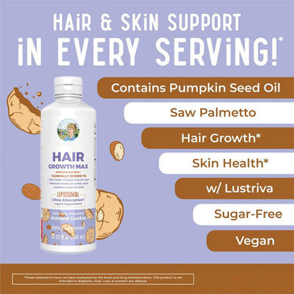 Maryruth's Biotin Hair Growth – 450Ml Max Liposomal Formula With 10,000Mcg Biotin & Pumpkin Seed Oil – Supports Thicker, Fuller Hair & Healthy Scalp