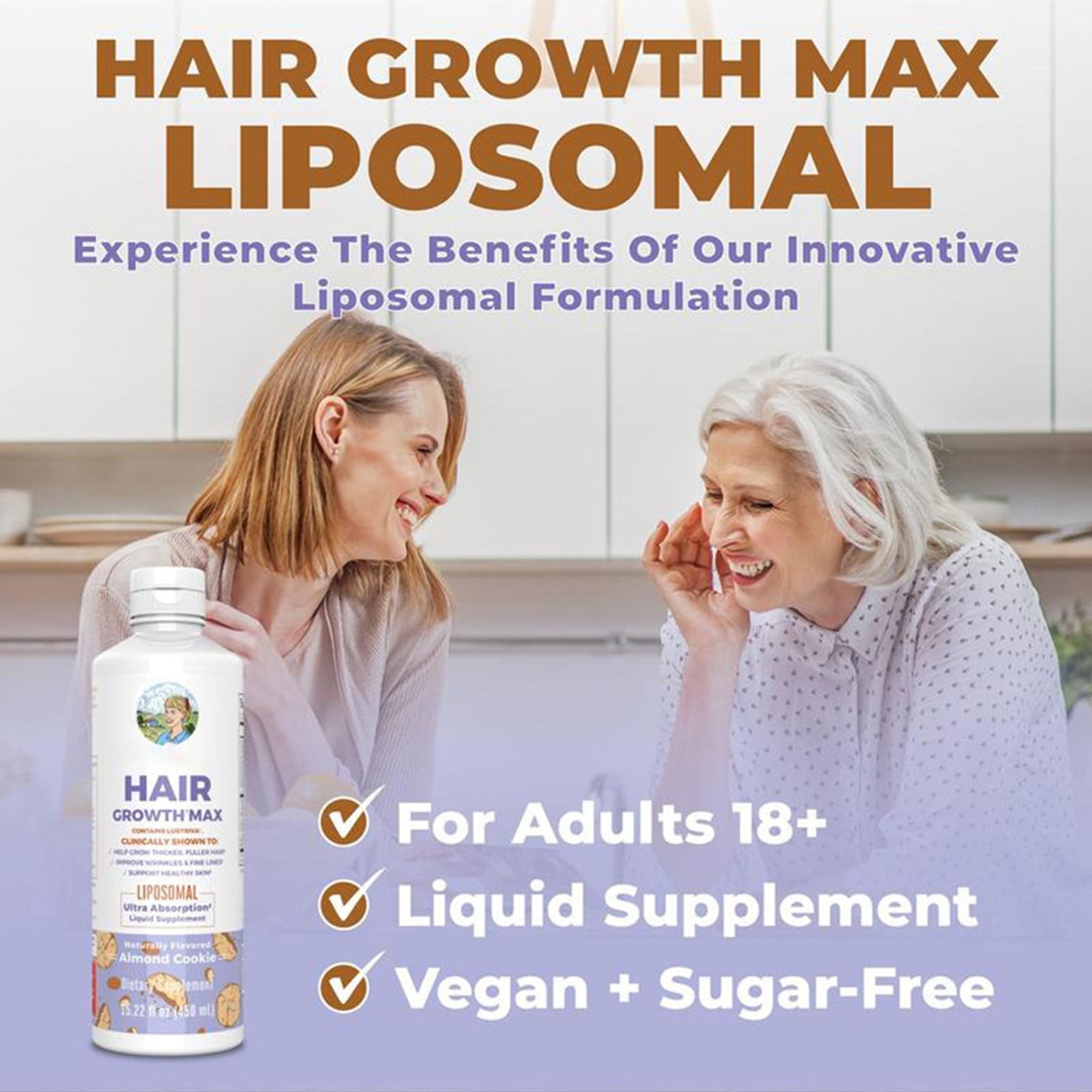 Maryruth's Biotin Hair Growth – 450Ml Max Liposomal Formula With 10,000Mcg Biotin & Pumpkin Seed Oil – Supports Thicker, Fuller Hair & Healthy Scalp