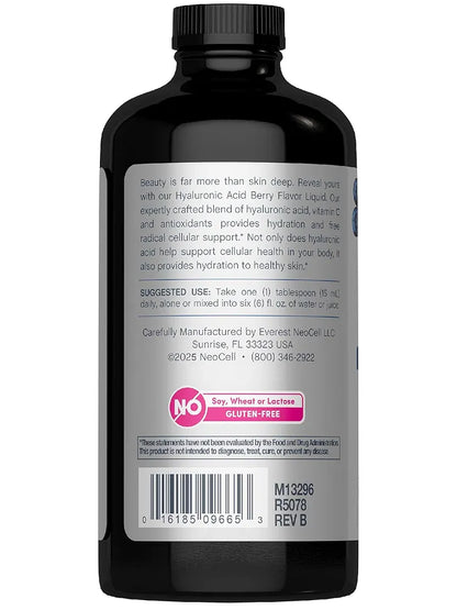 NeoCell Hyaluronic Acid Liquid with Vitamin C, Berry, 16 Fl Oz  - Packaging May Vary