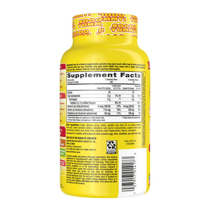 L’il Critters Calcium + D3 Daily Gummy Supplement for Kids, for Bone Support, Orange, Strawberry and Cherry Flavors, 150 Gummies
