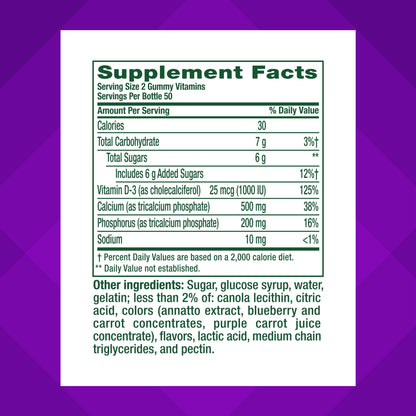 vitafusion Chewable Calcium Gummy Vitamins, Fruit and Cream Flavored, 100 Count