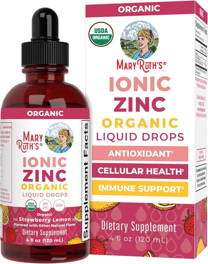 MaryRuth's Zinc Supplements Immune Support Ionic Zinc Kids Adults 40-Day Supply Zinc Sulfate Skin Care Supplement Vegan, Non-GMO, Gluten-Free, 40 Servings