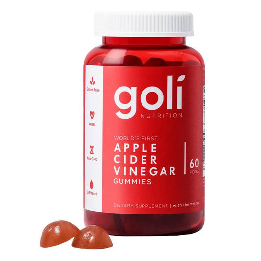 Goli Nutrition Apple Cider Vinegar Gummies, Support Cellular Energy Production and Healthy Immune Function, 60 Pieces