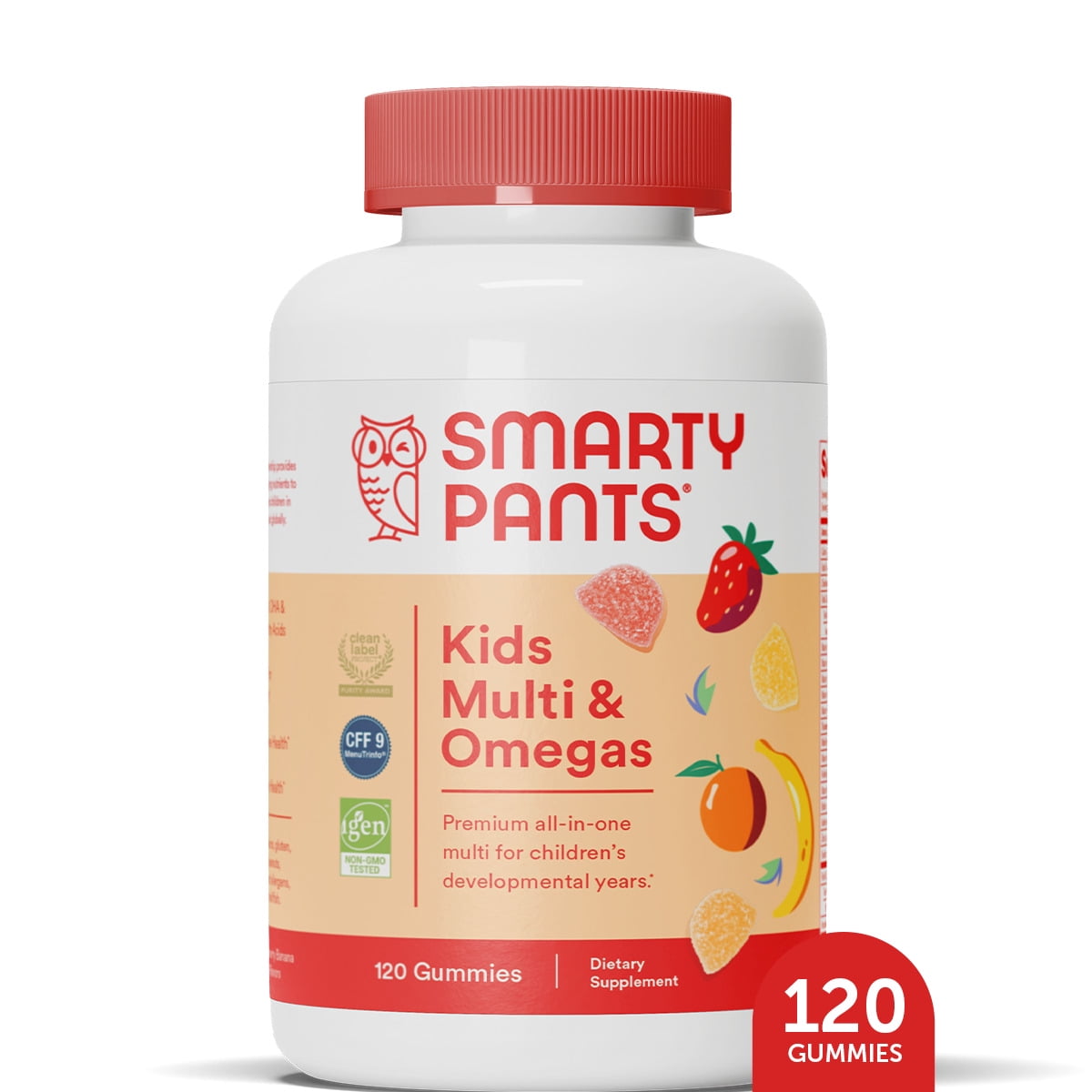 SmartyPants Kids Multi & Omega 3 Fish Oil Gummy Vitamins with D3, C & B12 - 120 ct