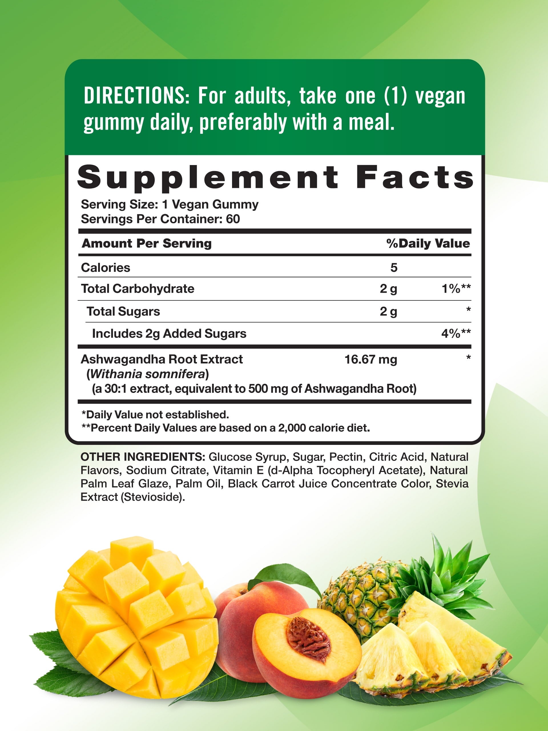 Ashwagandha Gummies | For Men and Women | 60 Tropical Flavor Gummies | by Natures Truth