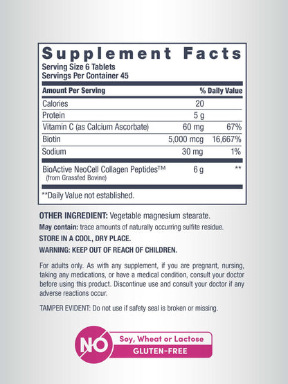 NeoCell Super Collagen + Vitamin C & Biotin Beauty Pills for Hair, Skin, Nail Support, 270 Tablets