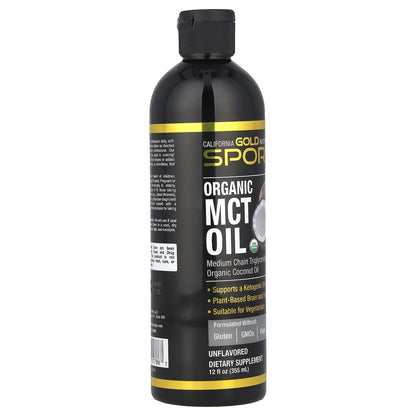 California Gold Nutrition Sport, Organic MCT Oil, Unflavored, 12 fl oz (355 ml)