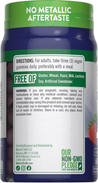 Zinc Gummies | 50mg | 60 count | Mixed Berry Flavor | For Men and Women | by Natures Truth