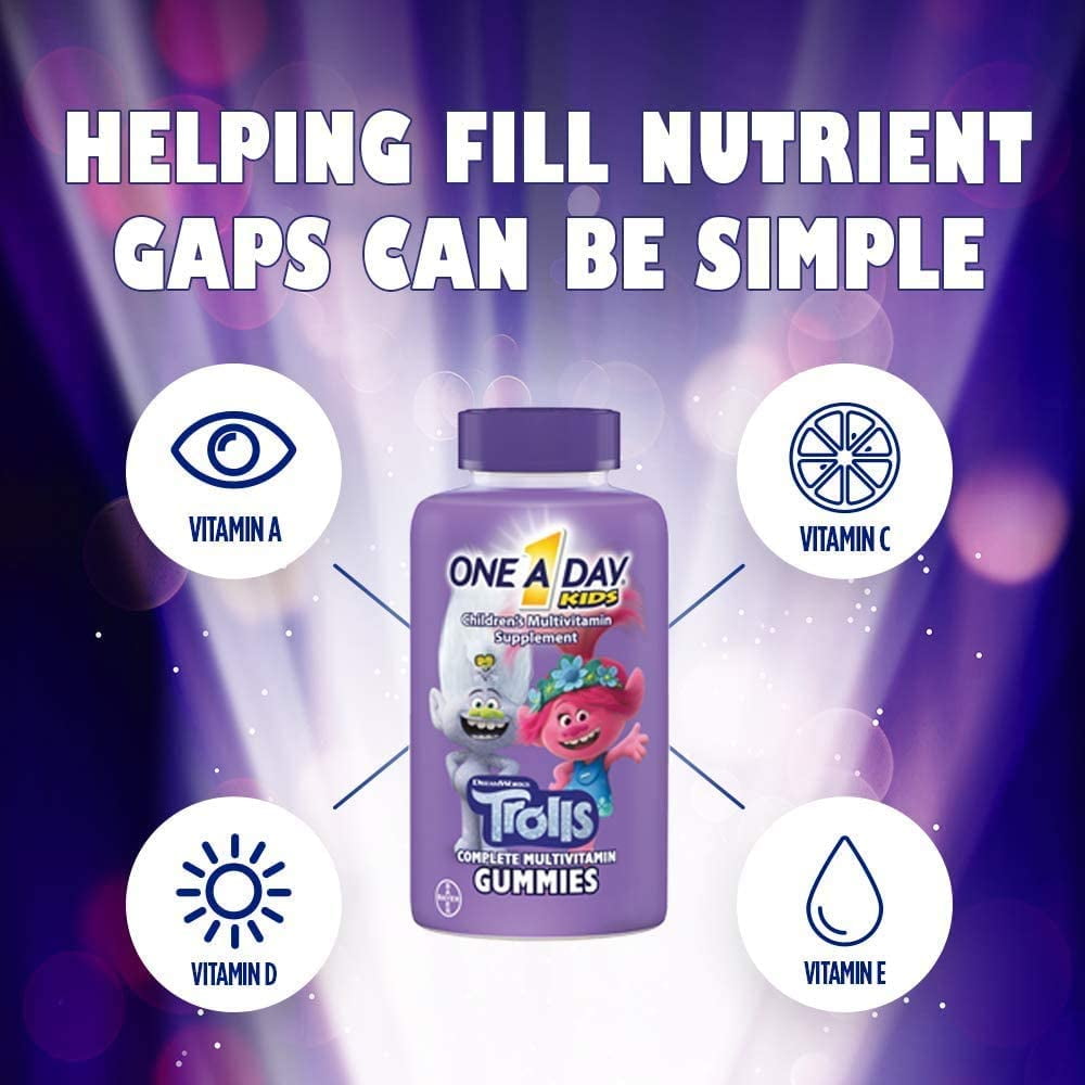 One A Day KIDS TROLLS GUMMIES 180 ct (Pack of 2)