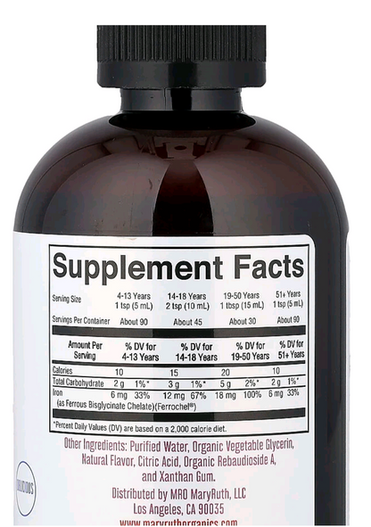 MaryRuths Iron Supplement for Women Men & Kids Liquid Iron Supplement for Women Men & Kids 450 ml